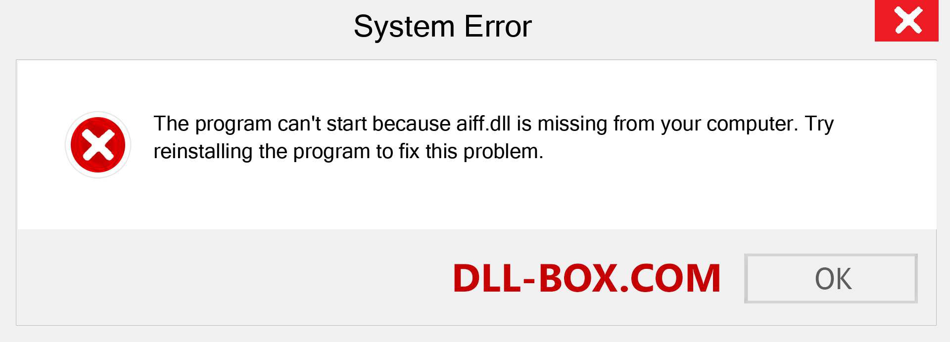  aiff.dll file is missing?. Download for Windows 7, 8, 10 - Fix  aiff dll Missing Error on Windows, photos, images